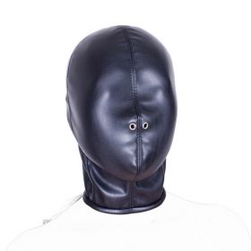 Bondage Restraints Slave RolePlay Hands Wrists Arm Leg Binder Hood Mask PU Leather Tight Single Glove Adult Game Sex Toys (Color: head)