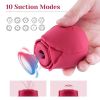 Rose Sex Toy For Women;  Waterproof Vaginal Suction Vibrator;  Intimate Nipple Sucking Cup;  Oral Clitoral Stimulato